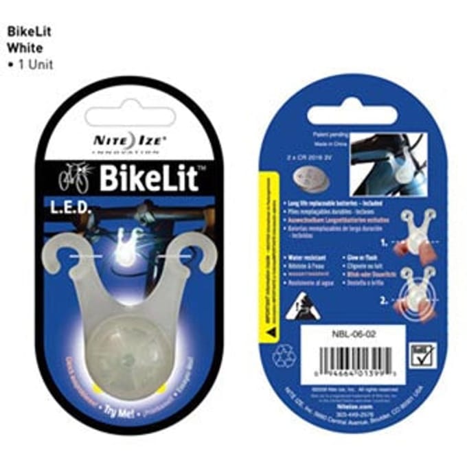 Nite Ize BikeLit White Zaklampen/verlichting Wit