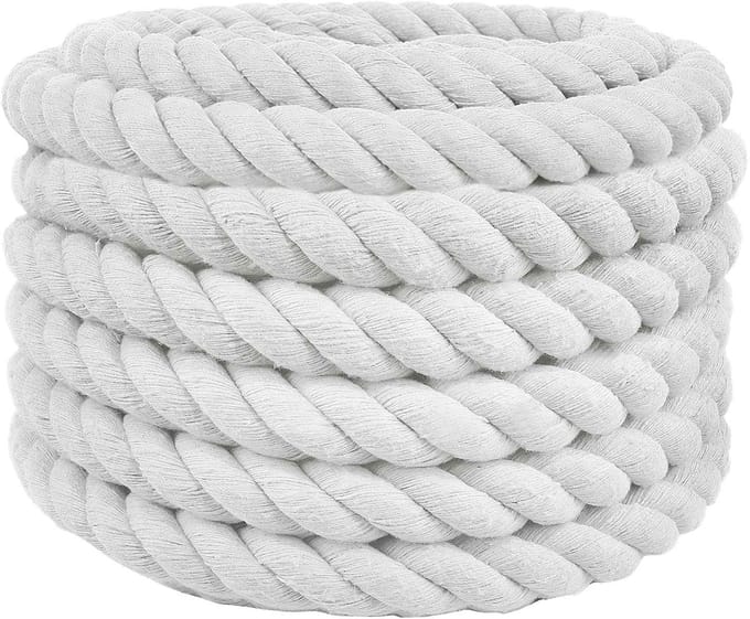 vidaXL - Katoenen - Touw - 36 - mm - 5 - m - Wit - 100% - katoen