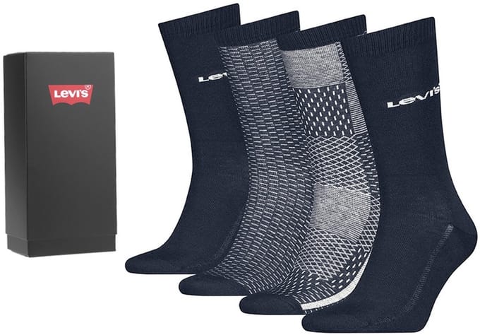 Levi's heren giftbox 4P sokken denim blauw