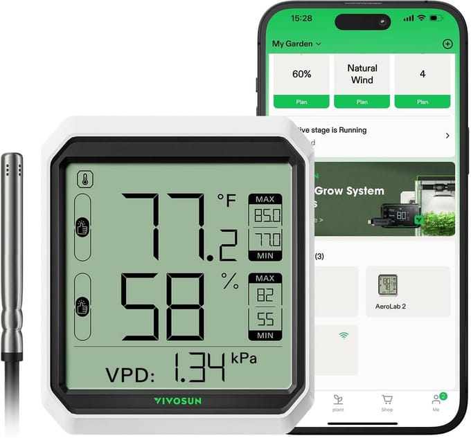 Draadloze Digitale Thermometer Hygrometer met Bluetooth App Controle voor Binnen