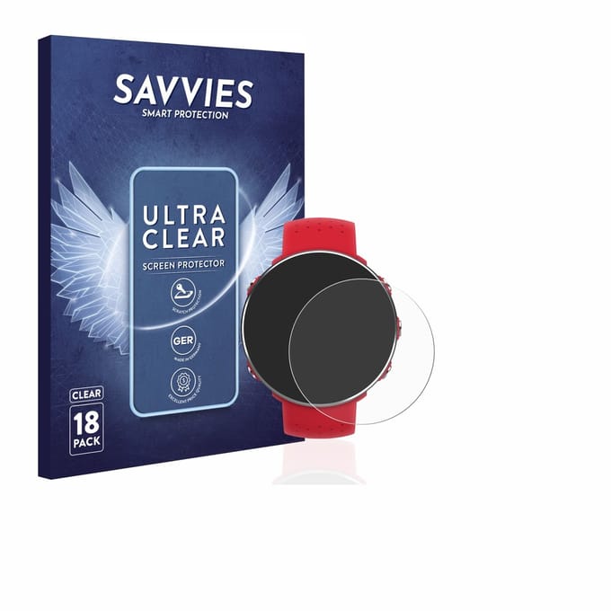 Savvies - Screenprotector voor Polar Vantage M - Folie Beschermfolie transparant 18 Stuks