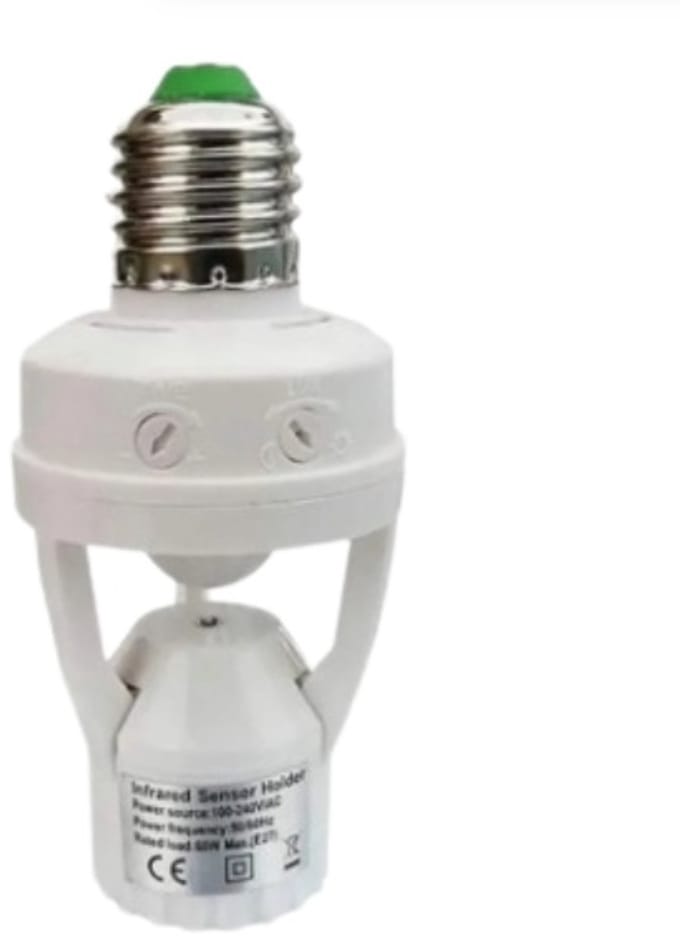 Slimme Bewegingssensor Gloeilamp Houder – E27 PIR Inductiesensor Adapter met Automatische LED Schakelaar, AC 110V-220V