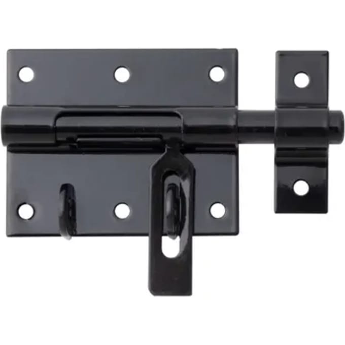 Alberts Boutsluitgrendel Met Platte Greep - Verzinkt Staal Zwarte Coating - 80x116 Mm
