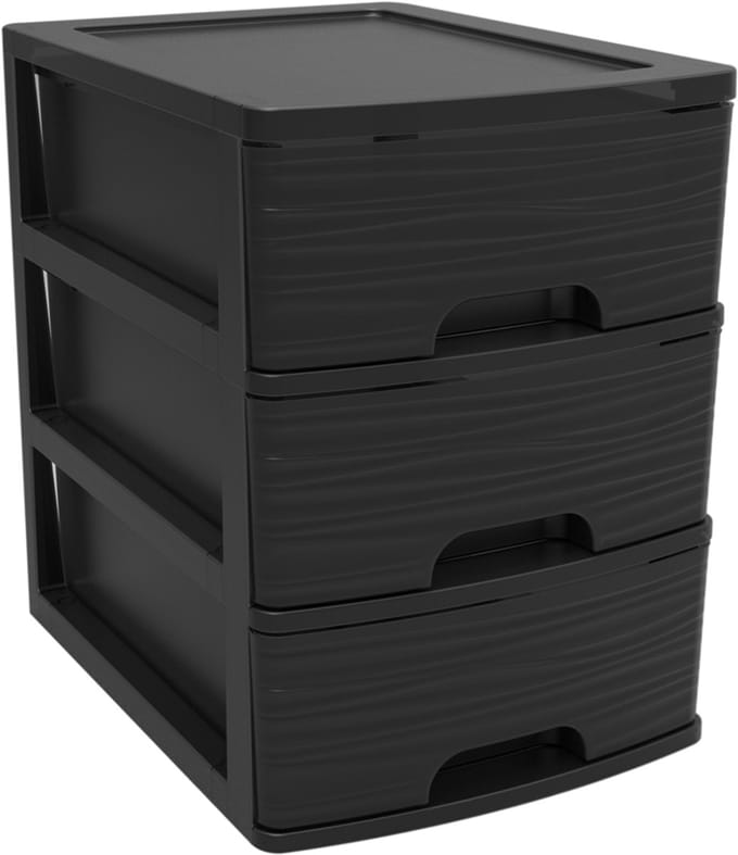 EDA Ladeblok/bureau organizer A4 - wit - 3x lades - stapelbaar - L27 x B36 x H35 cm - Ladenblokken