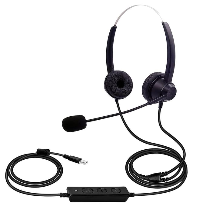 USB Bedrade Computerheadset met Microfoon Universele Kantoor Callcenter Hoofdtelefoon Ondersteunt Volume zwart