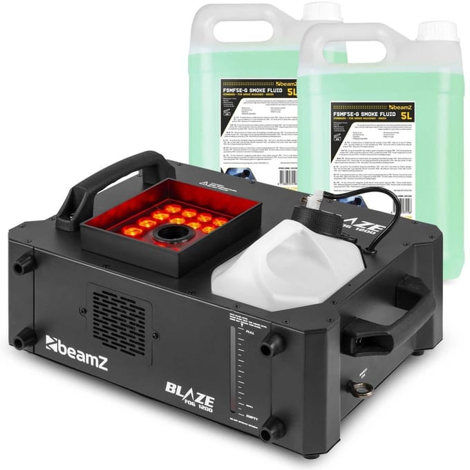 BeamZ BLAZE1200 rookmachine - Horizontale en verticale rook - 24x 4W RGBA LED’s - 10 liter vloeistof