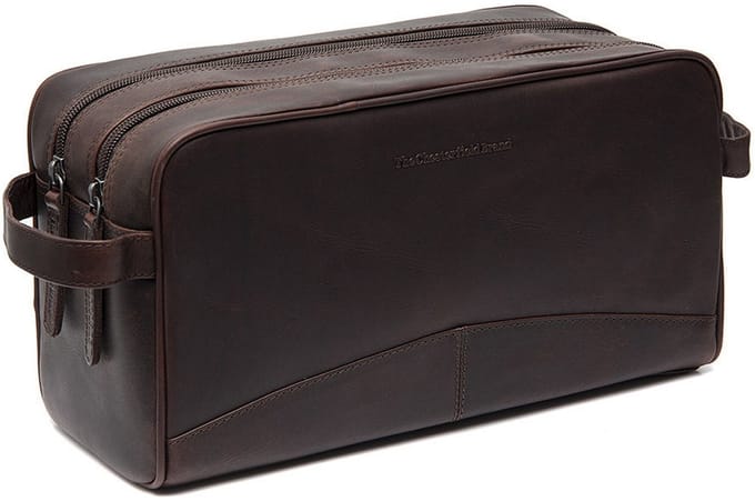 Chesterfield Stefan Leren Toilettas XL - Bruin