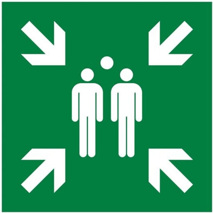 Exacompta Niet-zelfklevend polypropyleen bord Verzamelpunt 30x30 cm - Groen - 67120E