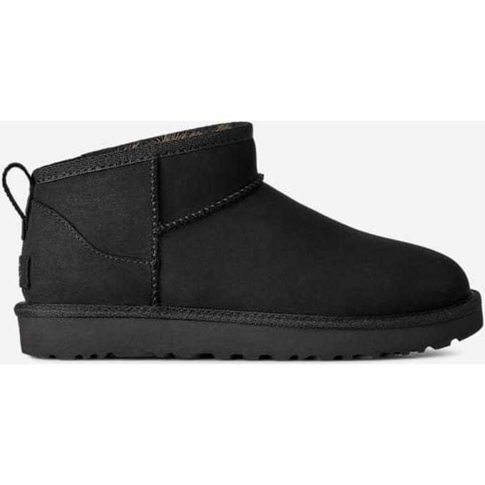 UGG® Classic Ultra Mini Nubuck Boot in Black, Size 3, Polyester/Leather/Wool