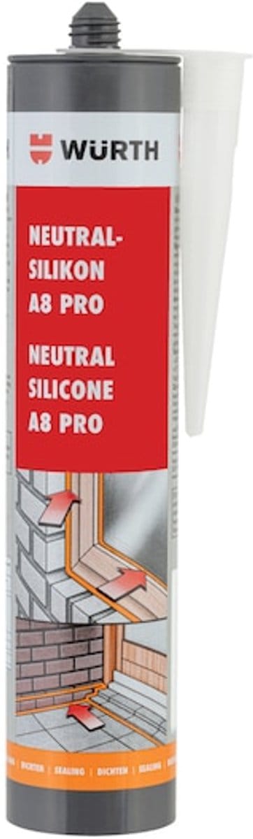 Wurth - Neutrale siliconen A8 PRO - Neutral silicone A8 PRO Inhoud 310 ml