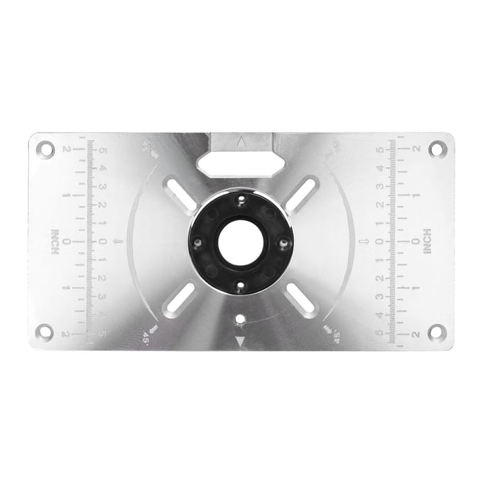 Routertafel Inzetplaat Aluminium Snijmachine Graveer Flip Board met 4 ringen voor zwart