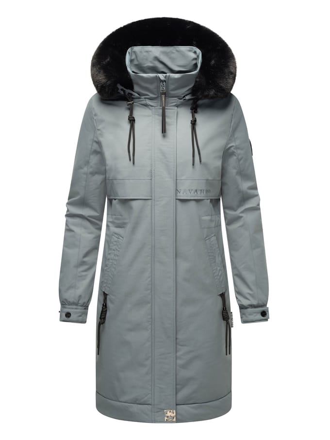 Navahoo Kaltwetterretter dames winterparka met imitatiebontkraag