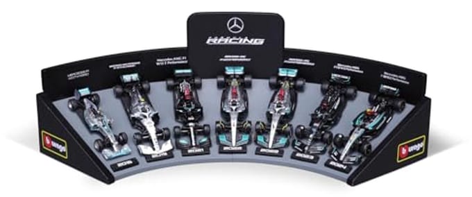 F1 Mercedes AMG deluxe cadeau set met display standaard 1:43 raceauto speelgoed.