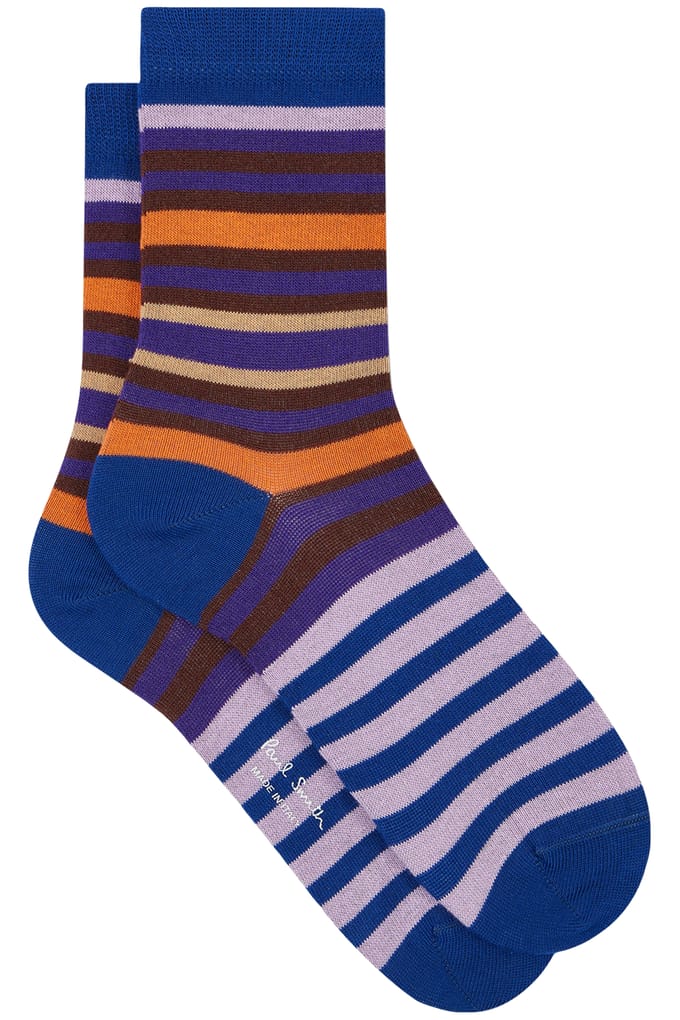 Paul Smith Sock Gilly Stripe Cobalt Blue Größe: OS | Socken Outlet | Damen | Blau