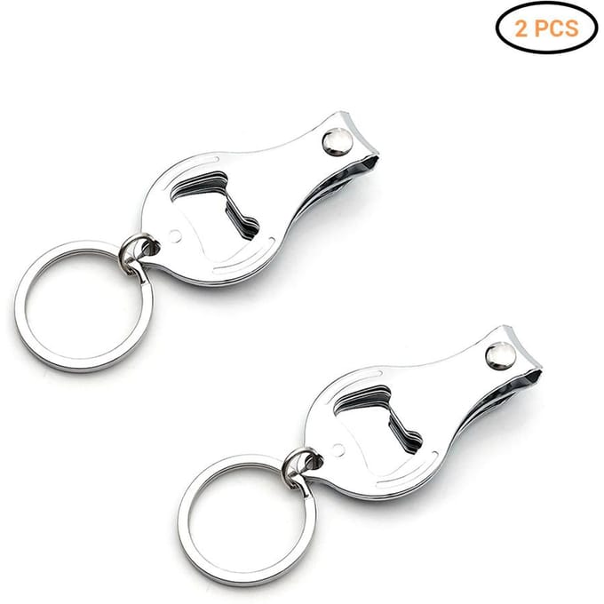 3 in 1 multifunctionele ronde flesopener nagelknipper sleutelhanger white
