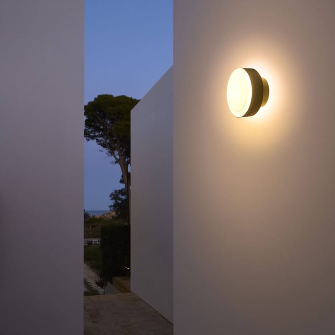 MARSET Plaff-on! LED buitenwandlamp, IP65, Ø16cm