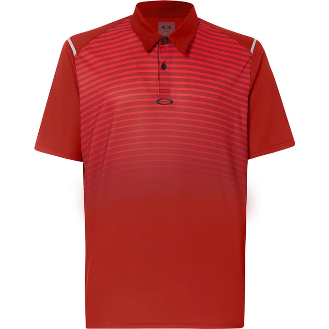 Oakley Korte Mouw Rood Gestreept Heren Golf Poloshirt 434229 80U