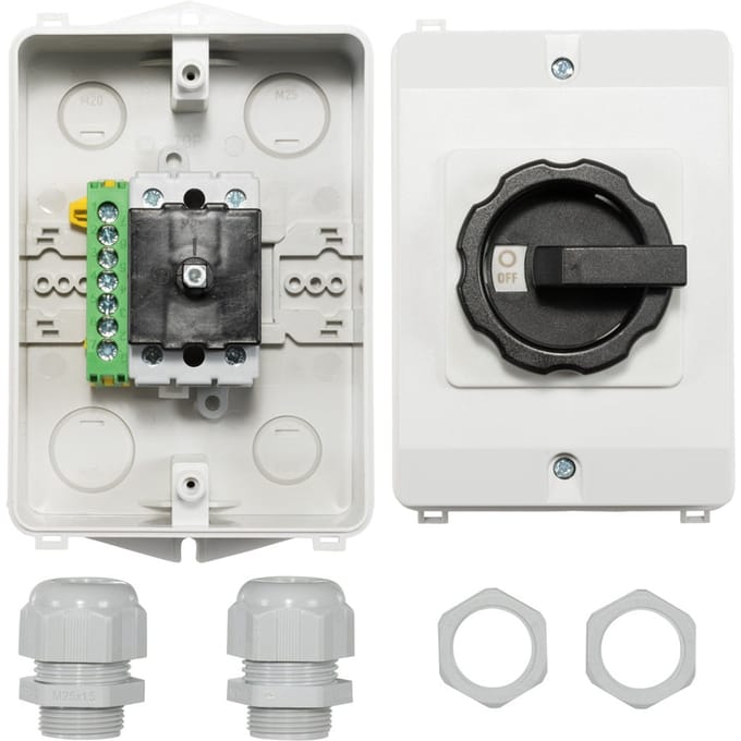 25A 2-Pool DC AC Schakelaar Ontkoppelaar IP65 Beoordeeld - AE-A551019 - E3YBU