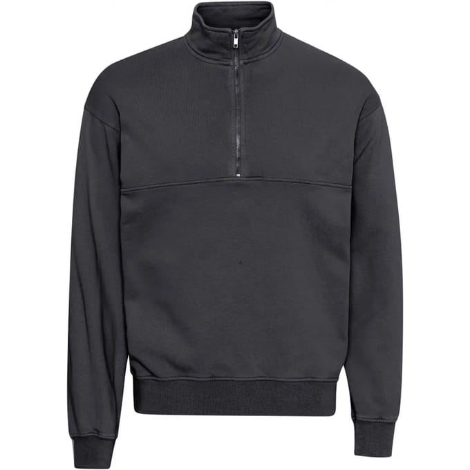 Sweatshirt 1/4 rits Colorful Standard Organic lava grey