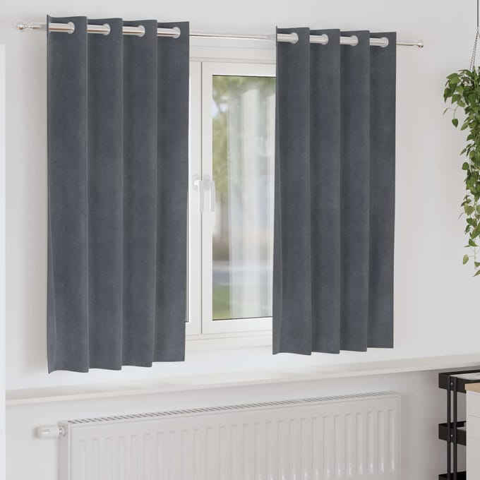 vidaXL - Gordijnen - 2 - st - Lichtgrijs - 140 - x - 175 - cm - fluweel