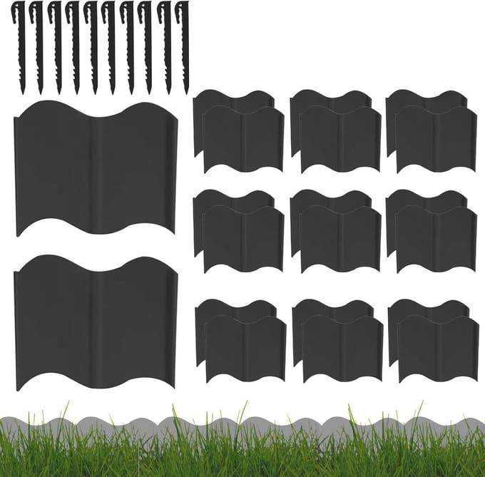 Tuinafscheiding Border - Flexibele Randen - Bloembed Afscheiden - Verwijderbaar Ontwerp - 20 Stuks - Wit