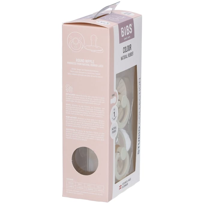 BIBS STUDIO Colour 2 Pack Pin - Ivory Vanilla Mix | +0 maanden 1 Fopspeenketting