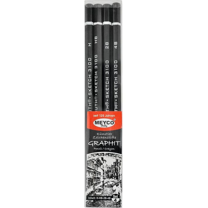 Grafiet Potloden, set van 4