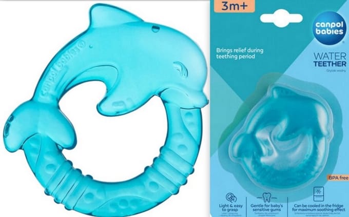 Canpol Babies Dolfijn bijtring voor baby's - 3m+ blauw 3+ m