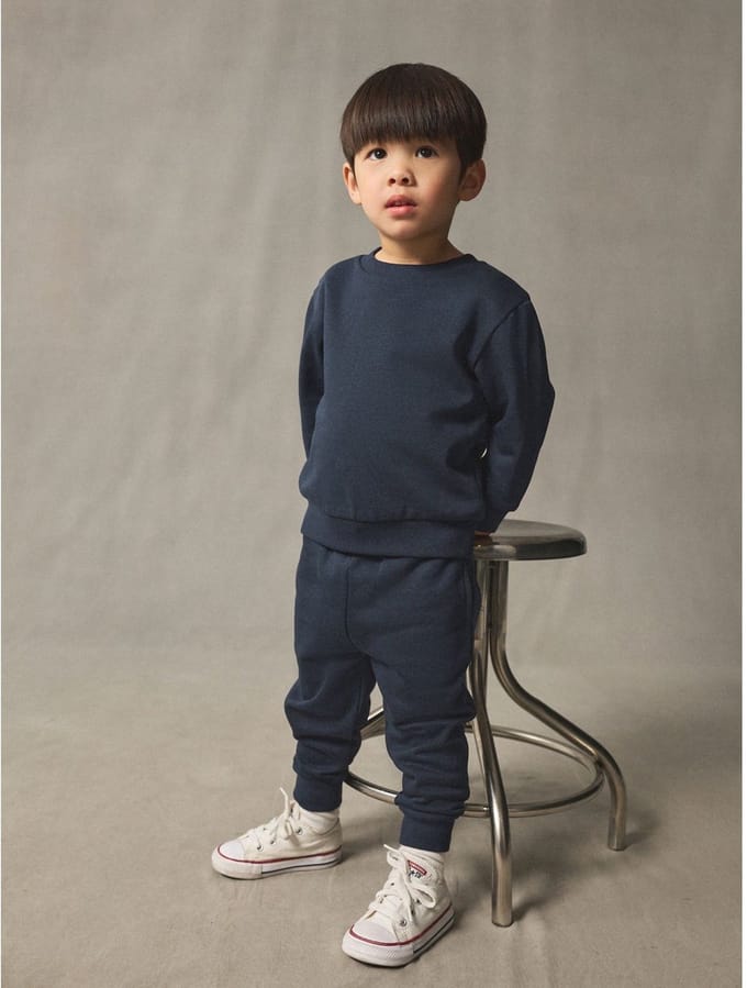 Next - Jongens - Set van effen sweatshirt en joggingbroek - Blauw