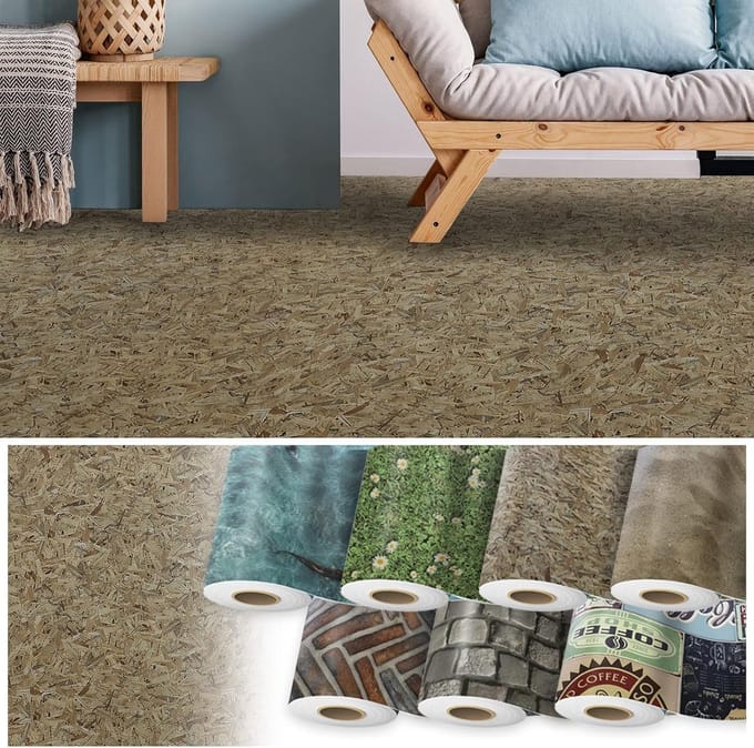FLOORDIREKT Vloerbedekking - PVC vloeren 3D - Osb - 100 x 450 cm