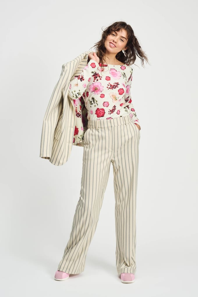 POM Amsterdam Blazer - Striped Cream Beige Taglia: 34 | Giacche Outlet | Donna | Marrone