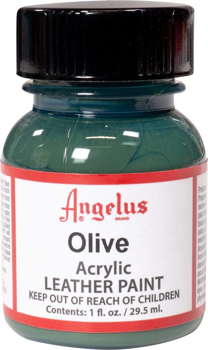 Angelus Leather Acrylic Paint - textielverf voor leren stoffen - acrylbasis - Olive - 29,5ml