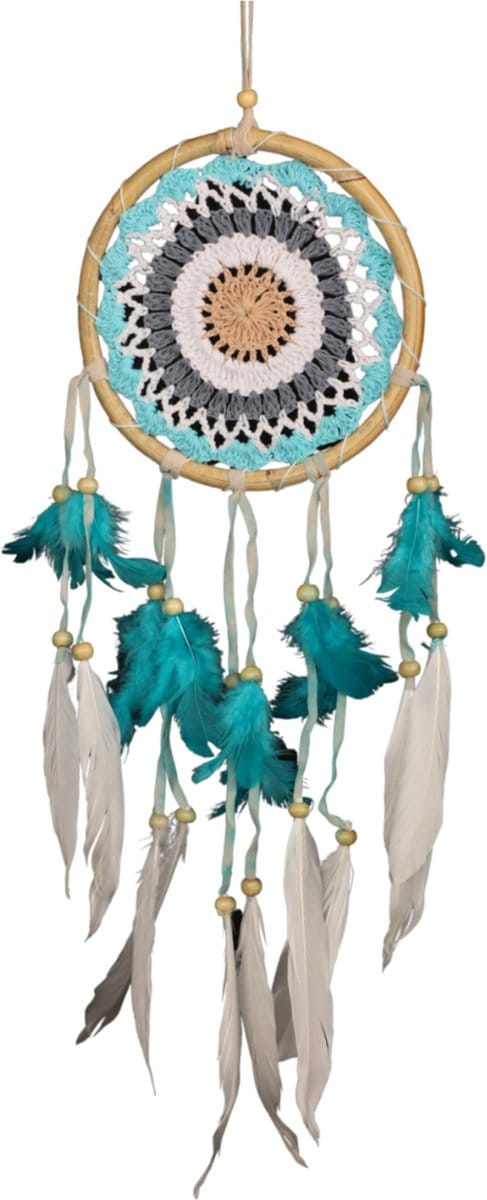 Dromenvanger - 16cm - gehaakt - rotan - Dreamcatcher