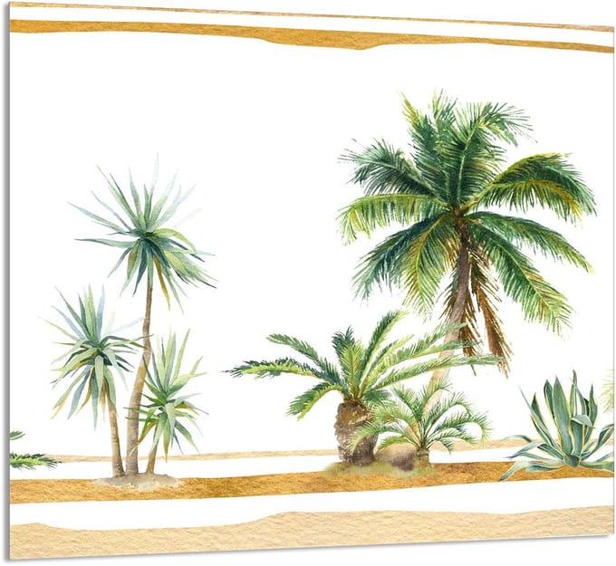 TMK ArtDeko - Snijplank - Glas - Palmy - 65x60 cm