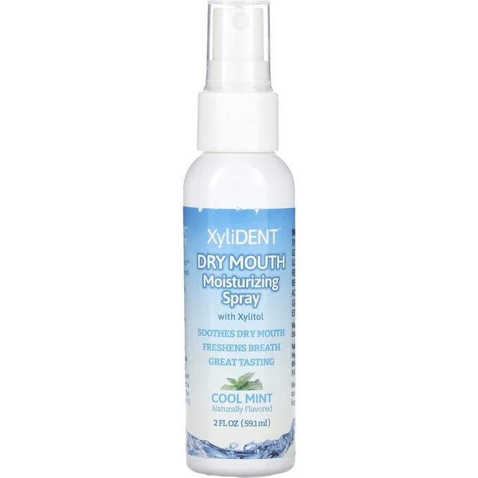 Monddroogheid Hydraterende Spray, met Xylitol, Koele Munt, 59,1 ml (2 fl oz) white