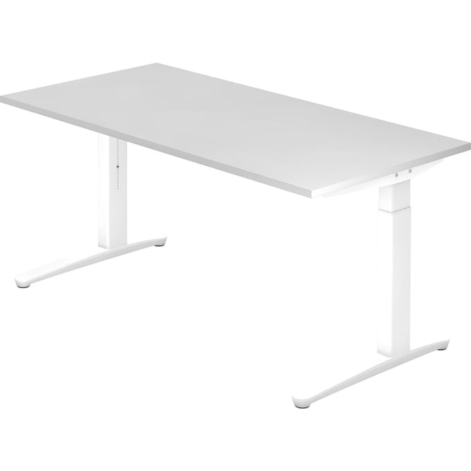 Bureau in hoogte verstelbaar (handmatig) »Alicante« 160 cm onderstel wit slede w