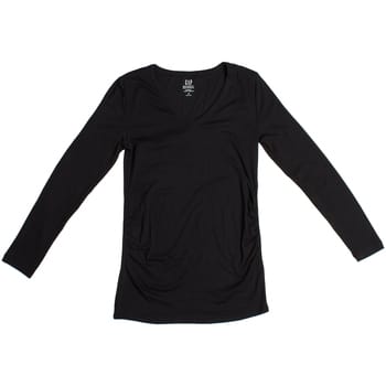 Modern positie T-shirt met V-hals en lange mouwen 719653 dames
