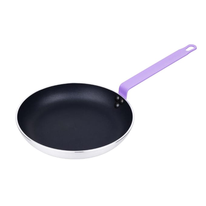 Hygiplas Aluminium Antiaanbak Teflon Platinum Plus Koekenpan met Paarse Handgreep 28cm