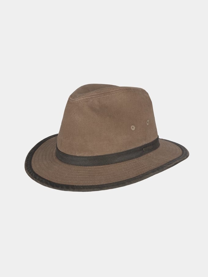 Donoven - Katoenen fedora hoed - Bruin