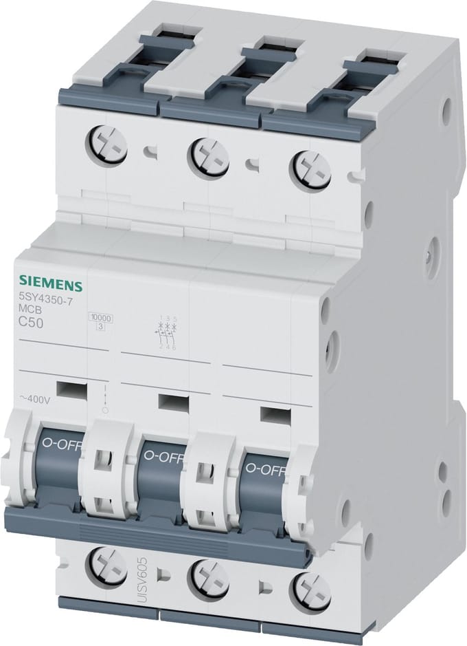 Siemens 5SY43507 5SY4350-7 Zekeringautomaat 50 A 230 V, 400 V