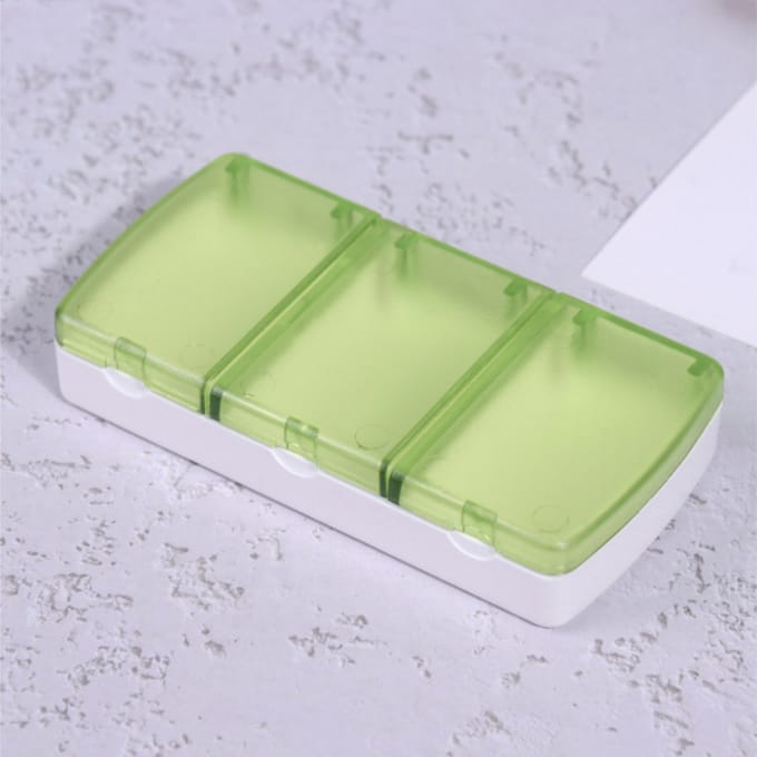 Cabantis Pillendoos 3 vakjes - Pillen Organizer - Medicijn Doosje - 9,5x4,8x1,8 cm - Groen
