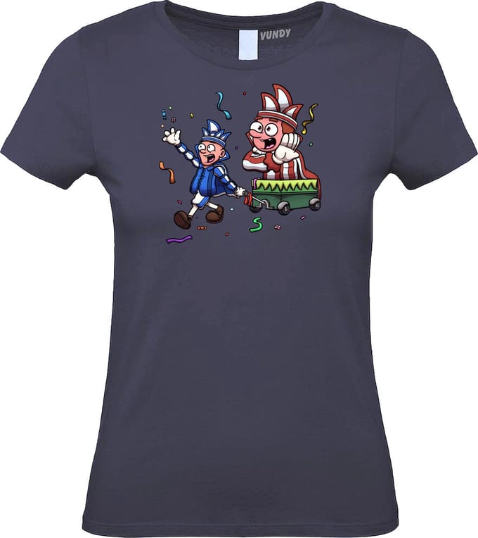 Dames T-shirt Carnavalsoptocht | Carnaval | Carnavalskleding Dames Heren | Navy | maat M