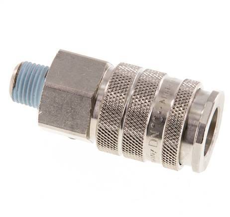 Vernikkeld Messing DN 10 Luchtkoppeling Snelkoppeling R 1/4 inch Buitendraad - CLS10-M-BN-014