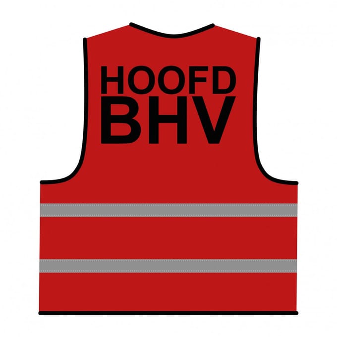 Hoofd BHV hesje rood