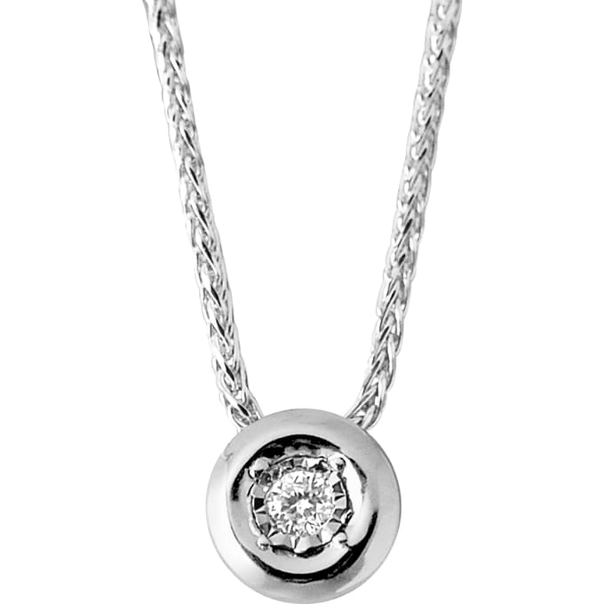 Ketting Diamond Solitaire 0020 Cts Serti Illusion 0,50 Cts White Gold