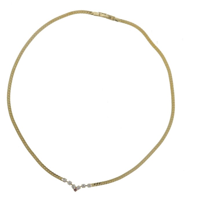 Behave - Ketting dames - Minimalistisch - Goud kleur - Steentjes - 44 cm
