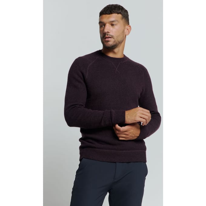 No Excess Pullover Crewneck Melange With Wool Aubergine Größe: XXL | Pullover Outlet | Herren | Weiß