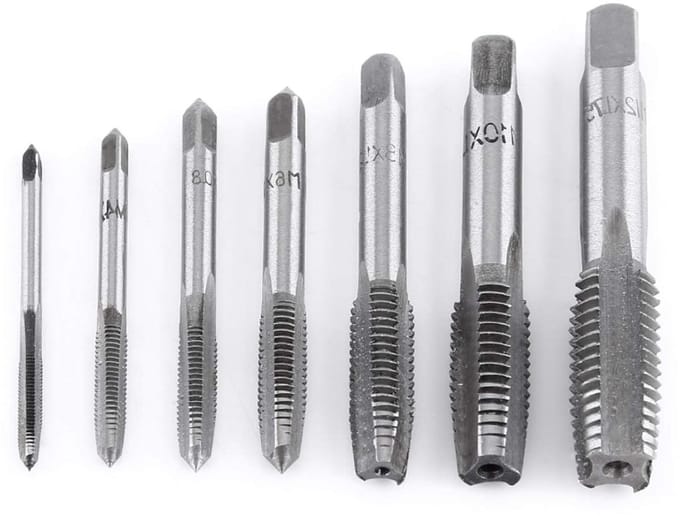 Set van 7 HSS Metrische Schroefdraad Taps en Boorbits voor Precisiewerk en Metaalbewerking