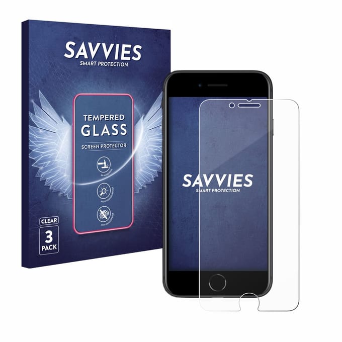 Savvies - Glas Screenprotector voor Apple iPhone SE 2 / SE 3 - Gehard Beschermglas 9H 3 Stuks