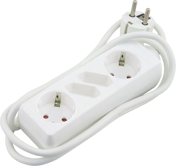 Q-Link stekkerdoos - 2 x euro/2 x randaarde - 3 x 1.5 mmÂ² - 1.5 m - wit